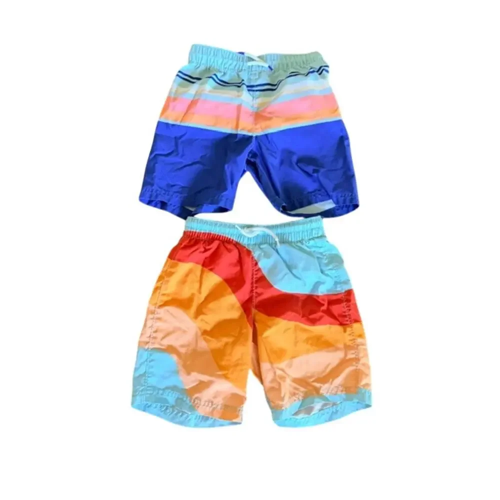Old Navy Boys Swim Trunks Lot of 2 Size 5 Colorblock Striped